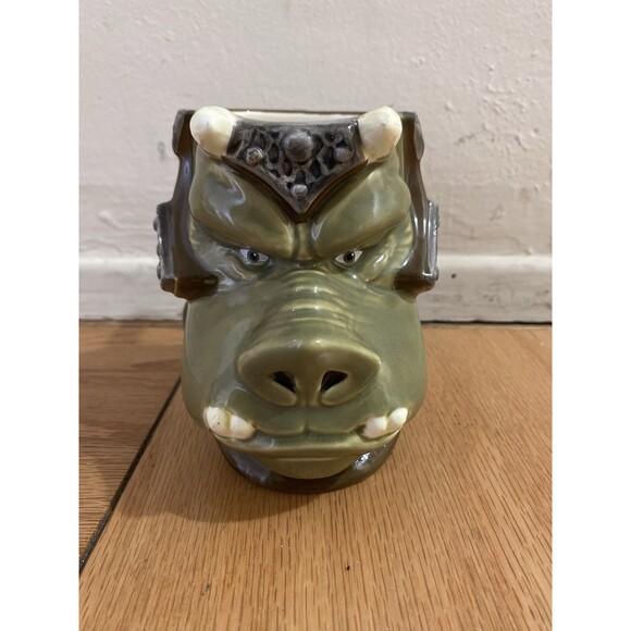 VTG 90’s APPLAUSE Gamorrean Guard Mug Extra Large Green Ceramic Mug Unique - Picture 4 of 10